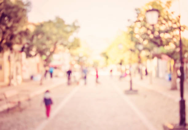 istock City commuters. High key blurred image of workers going 494282538