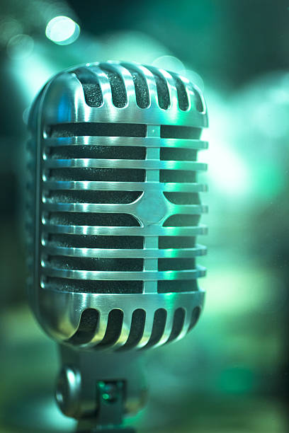 istock Professional studio recording retro vintage microphone 494285032