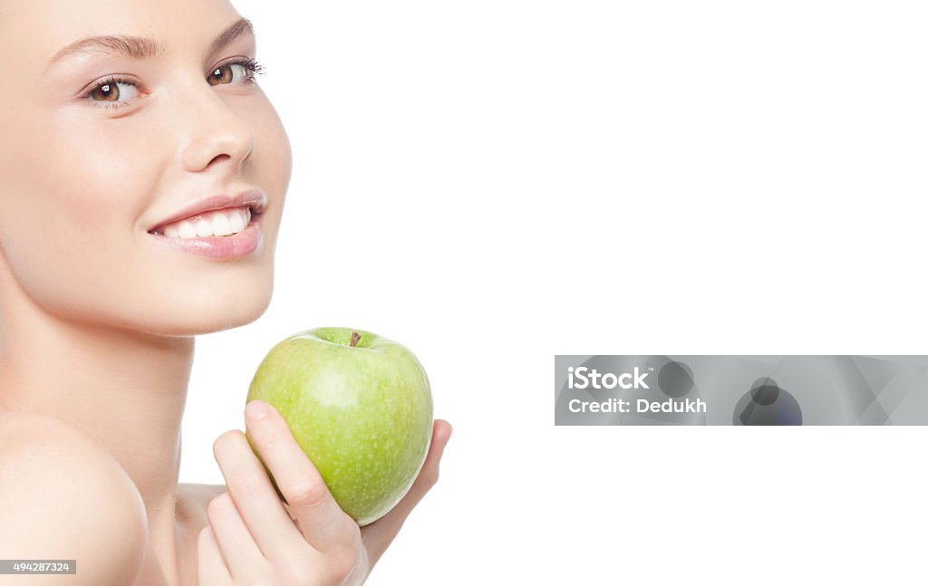 Frau Schönheit Porträt mit Äpfeln - Lizenzfrei 2015 Stock-Foto