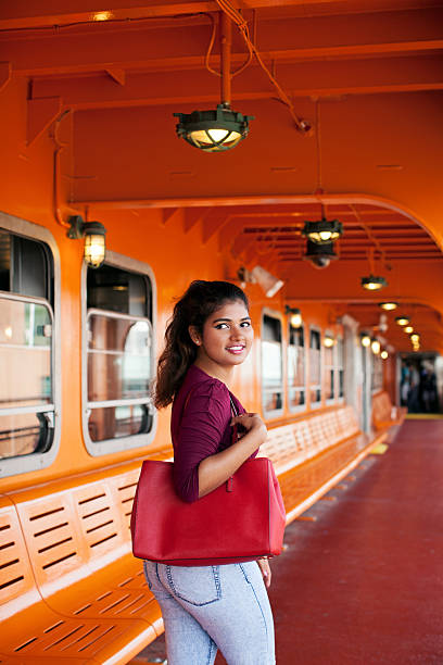 Young ethnic woman on Staten Island Ferry