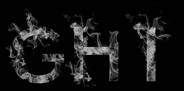 istock Font smoke. Letters G H I 494287882
