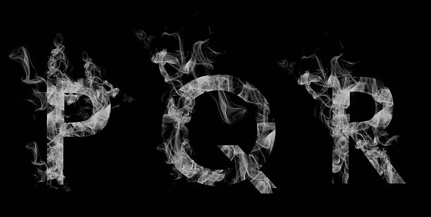 Font smoke. Letters P Q R