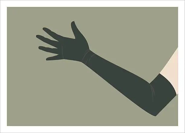 Vector illustration of hand in long glove