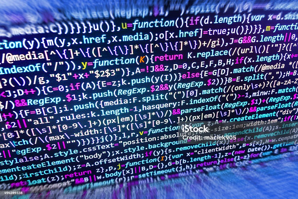 Software Developer Programming Code On Computer Stock Photo - Download ...