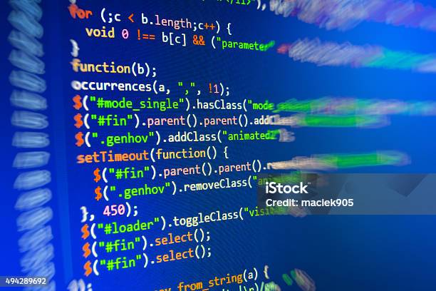 Code Program Software How Software Developer Programming Code On Computer Stock Photo - Download ...