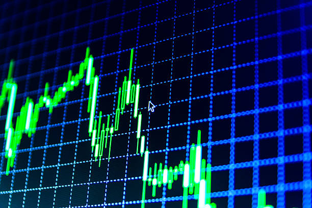 istock Stock market graph and bar chart price display 494291122