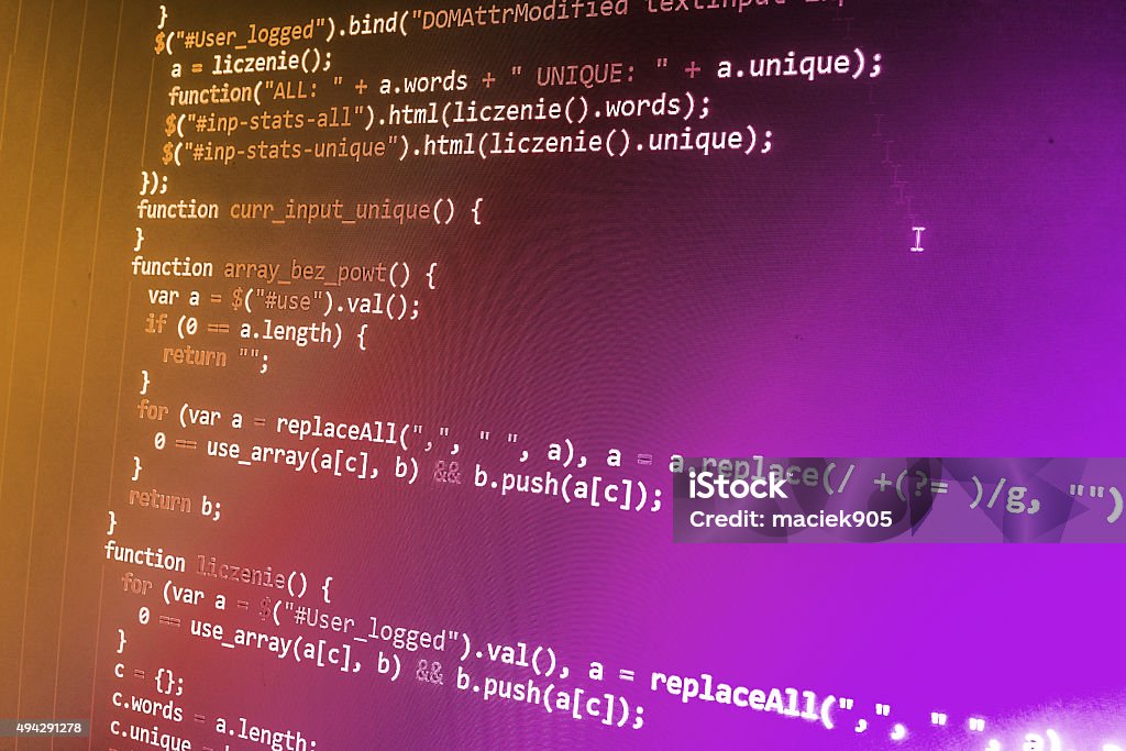 Software Developer Programming Code On Computer Stock Photo - Download ...