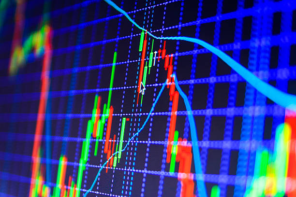istock Stock market graph and bar chart price display 494291454