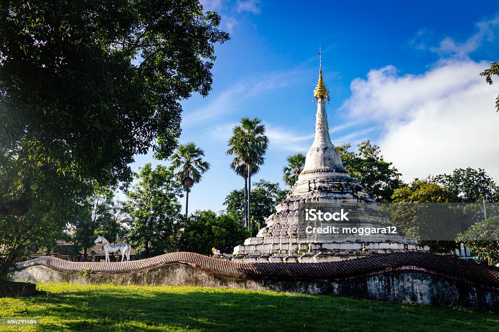 old white pagoda in nan province of thailand old white pagoda famous place travel in nan province of thailand with sunlight 2015 Stock Photo