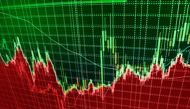 istock Stock market graph and bar chart price display 494291594