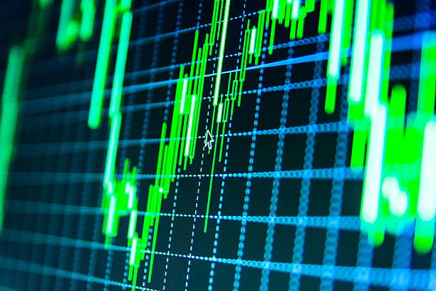 istock Stock market graph and bar chart price display 494291624