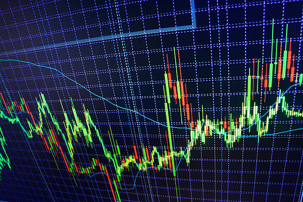 istock Stock market graph and bar chart price display 494291846