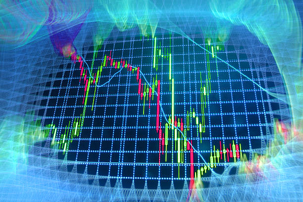 istock Stock market graph and bar chart price display 494291920