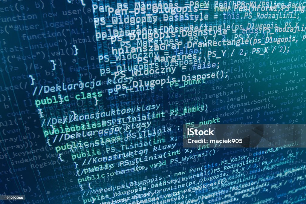 Software Developer Programming Code On Computer Stock Photo - Download ...