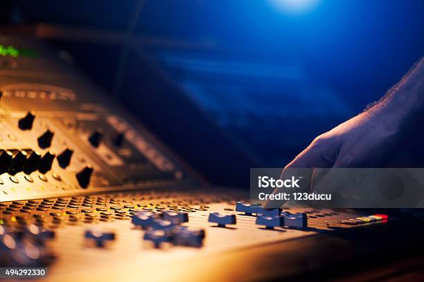 Sound Engineer Hand Stock Photo - Download Image Now - Noise, Sound Mixer, Audio Equipment