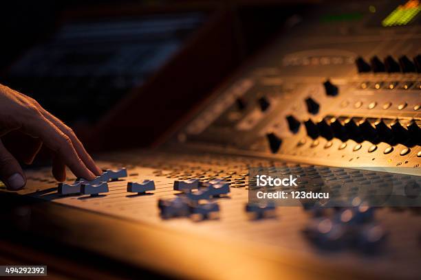 Sound Board Macro Stock Photo - Download Image Now - Music, Recording Studio, Noise