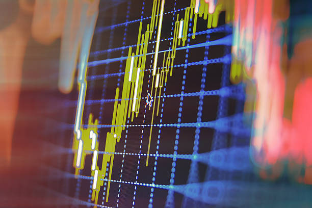istock Stock market graph and bar chart price display 494292530