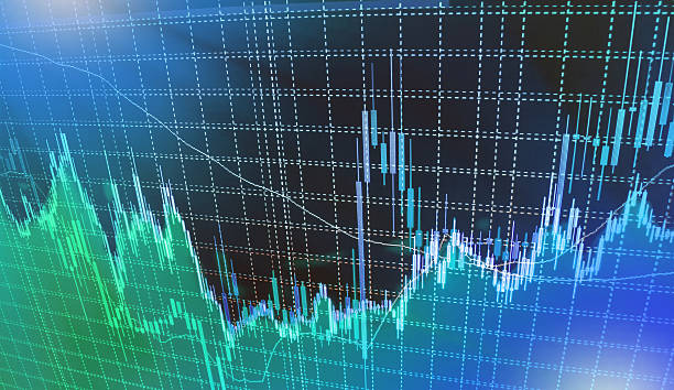 istock Stock market graph and bar chart price display 494292628