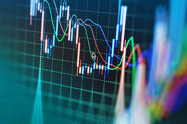 istock Stock market graph and bar chart price display 494292692