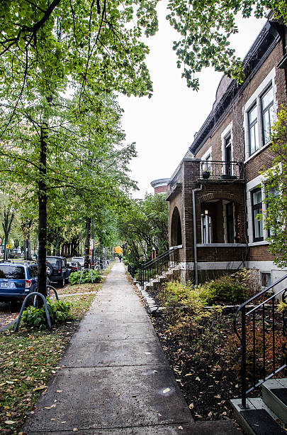 Row of houses on Wilfrid-Laurier Street Quebec, Canada - October 25, 2015: Row of houses on Wilfrid-Laurier Street in Quebec city during a nice day of autumn  wilfrid laurier stock pictures, royalty-free photos & images