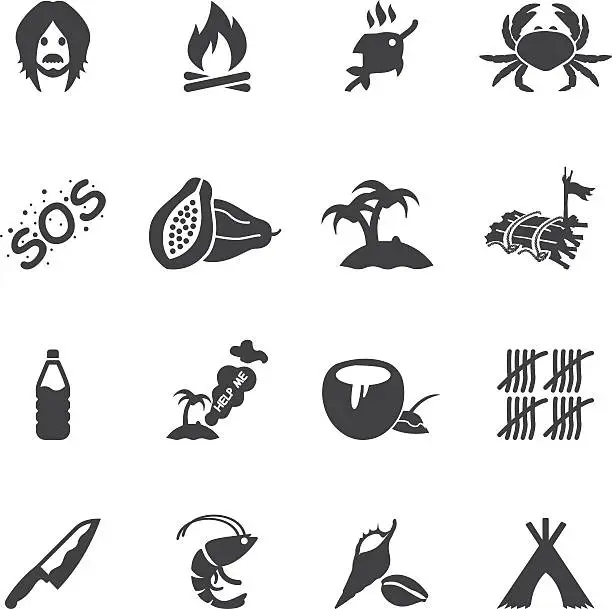 Vector illustration of Island Alive Silhouette icons| EPS10