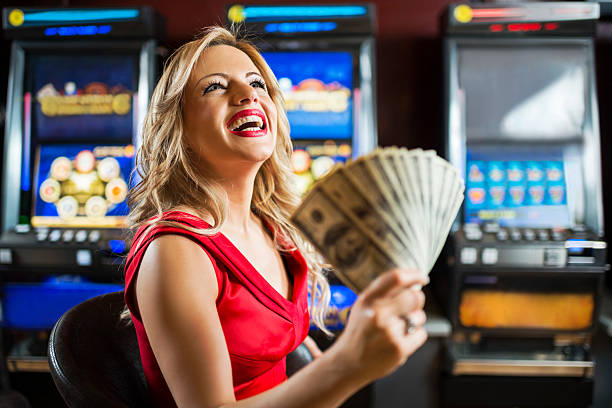 istock Happy woman in a casino. 494297821