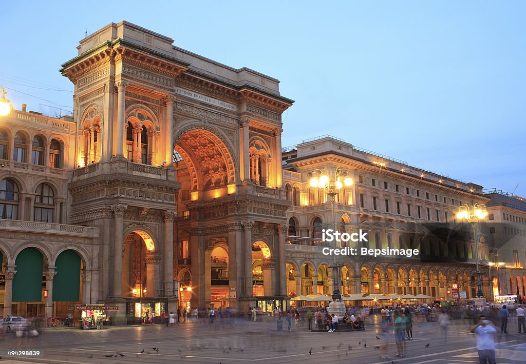 Vittorio Emanuele II gallery in Milan, Italy View at sunset of Vittorio Emanuele II gallery in Milan, Italy Galleria Vittorio Emanuele II Stock Photo