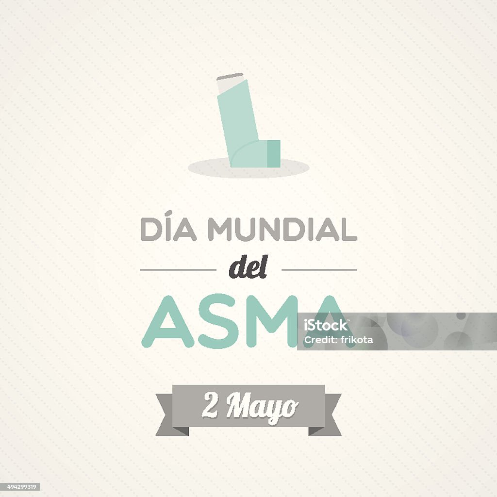 World asma dia em espanhol - Vetor de Asmático royalty-free