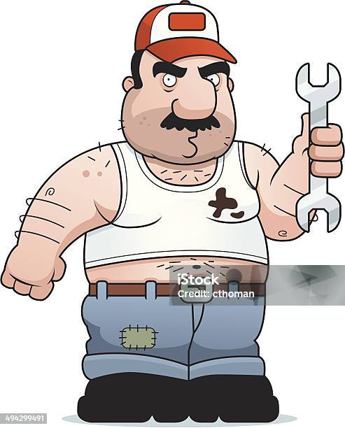 Cartoon Mechanic Stock Illustration - Download Image Now - Dirty, Mechanic, Adult