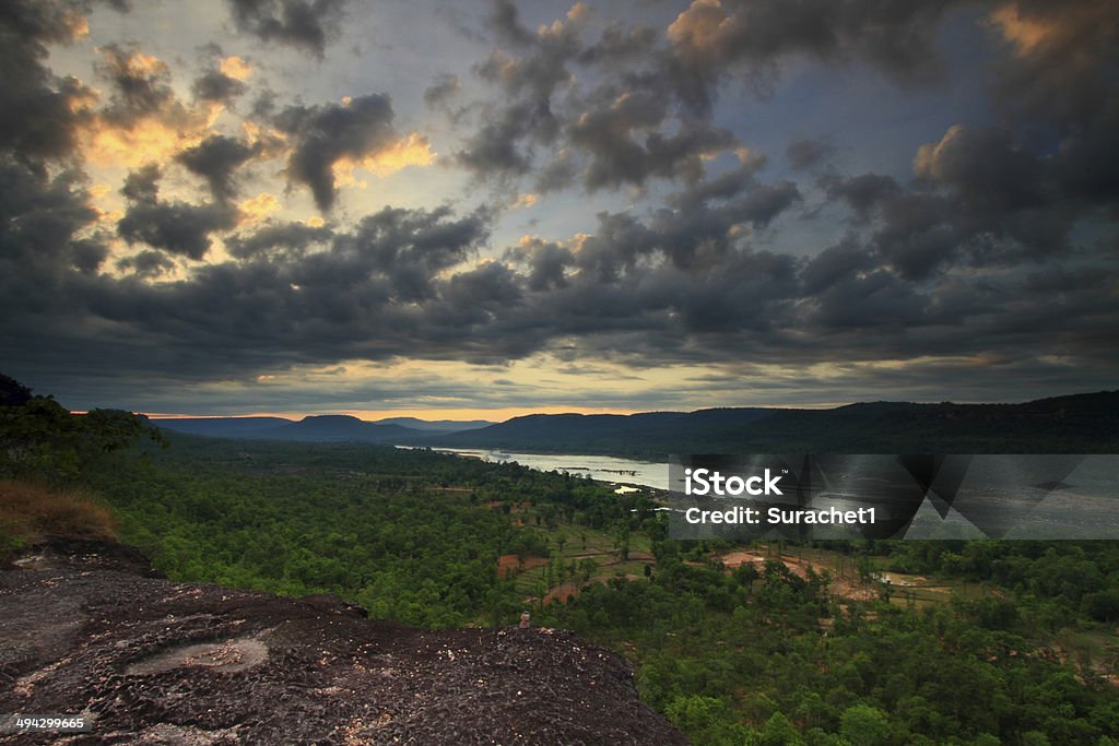 Sunrise Pa Tam National Park in the Ubon Ratchathani province , Thailand Ancient Stock Photo