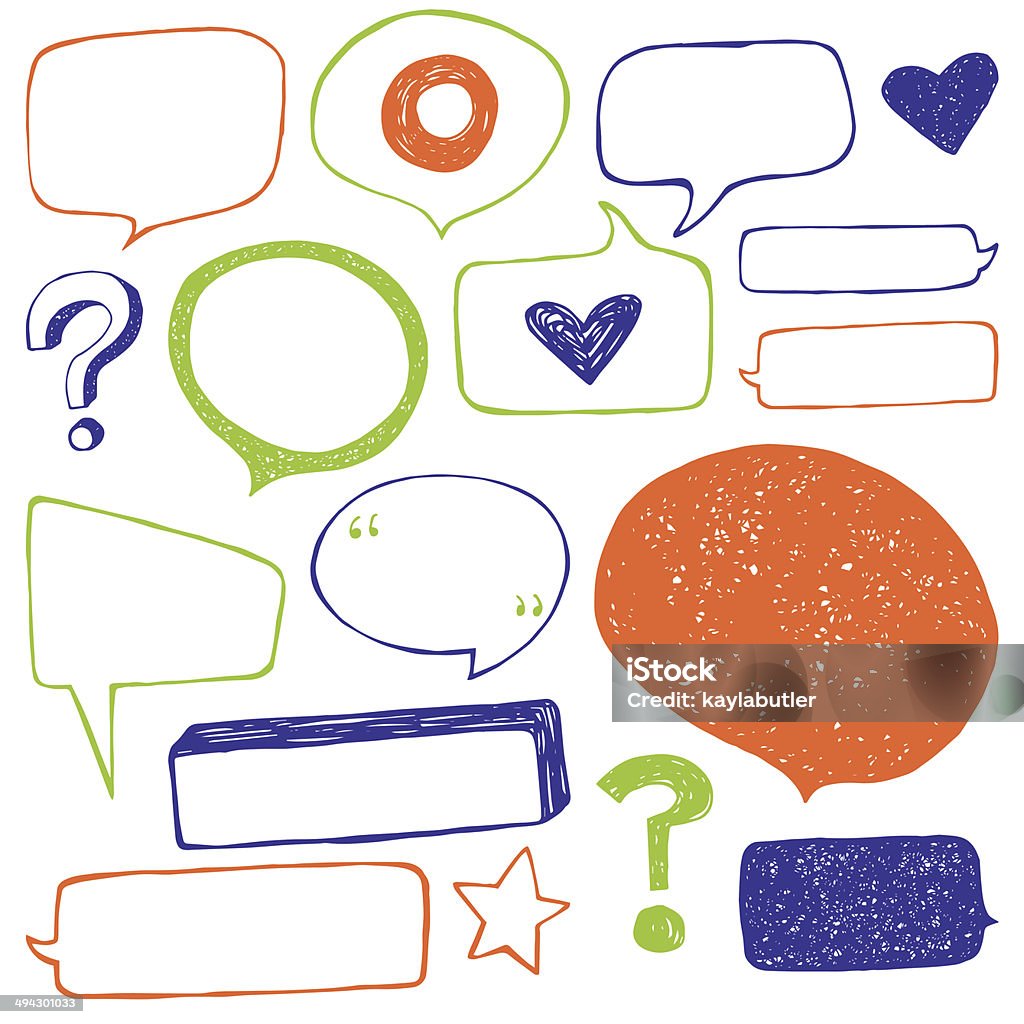Talk Border Speech Bubble Set Stock Illustration - Download Image Now - Talking ...