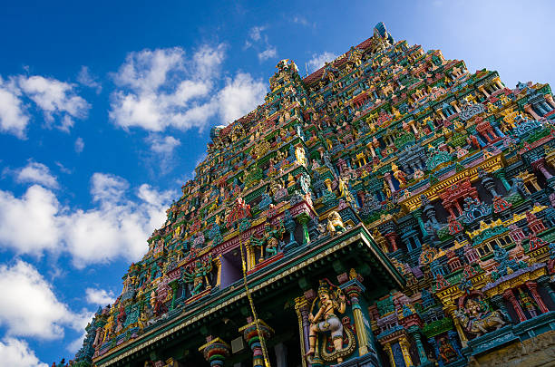 dr. meenakshi templo hindú en madurai, tamil nadu, sur de la india - madurai kerala india tamil nadu fotografías e imágenes de stock