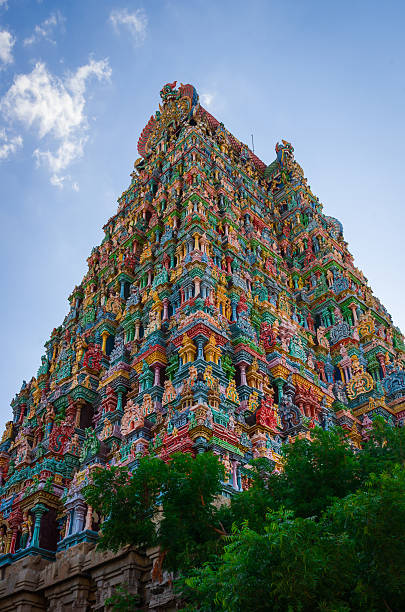 dr. meenakshi templo hindú en madurai, tamil nadu, sur de la india - madurai kerala india tamil nadu fotografías e imágenes de stock