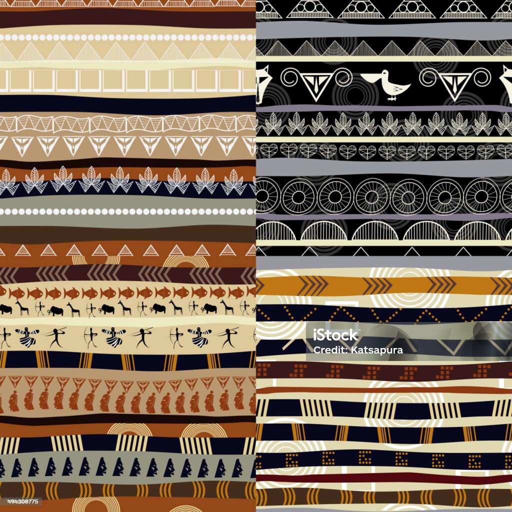 Set of tribal primitive african pattern Abstract stock vector