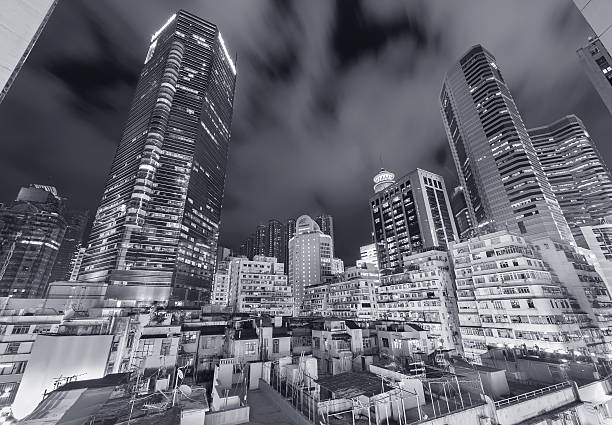 istock modern skyscarper and old residential building 494308930