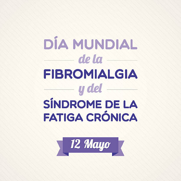 ilustrações de stock, clip art, desenhos animados e ícones de fibromialgia e crónica, fadiga síndrome de consciência dia em espanhol - number 12 audio