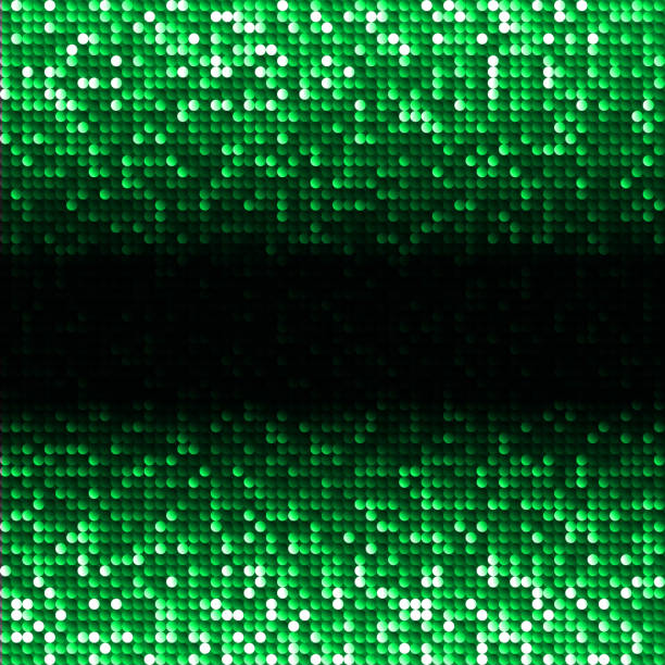 istock Green seamless shimmer background with shiny light and dark paillettes 494310808