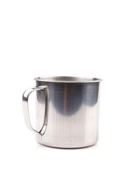 istock Stainless steel cup isolated white background 494311309