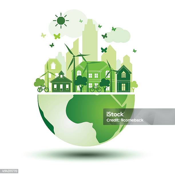 Green City Stock Illustration - Download Image Now - Sustainable Resources, City, Environmental Conservation