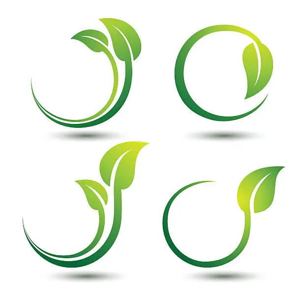 Vector illustration of Green labels