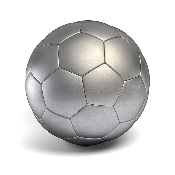 istock Silver soccer ball isolated on white background 494313709