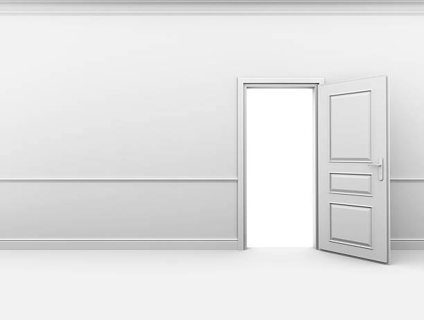istock White empty room with an open door in the wall 494314024