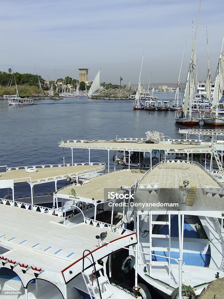 Barcos no Rio Nilo, Aswan - Royalty-free Aswan Foto de stock