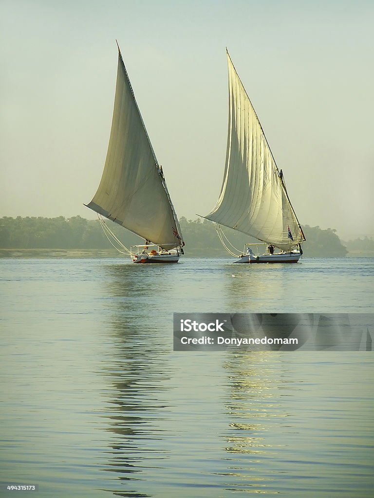 Felukka-Boote Segeln auf dem Nil - Lizenzfrei Nil Stock-Foto