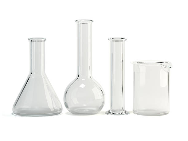 test – rohre isoliert auf weißem hintergrund.  laborglas.  chemical science ausstattung - laboratory glassware stock-fotos und bilder