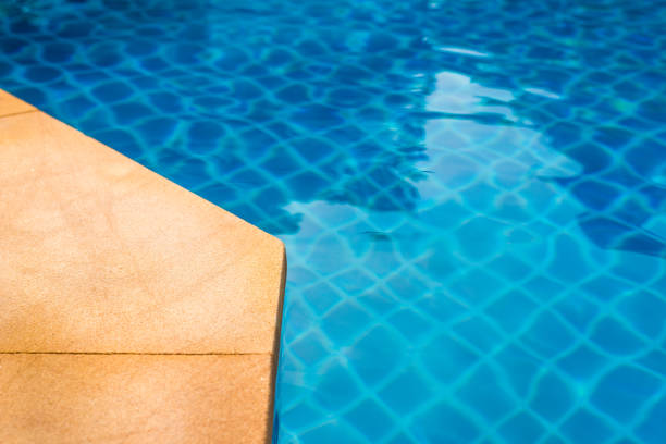 corner of swimming pool stock photo