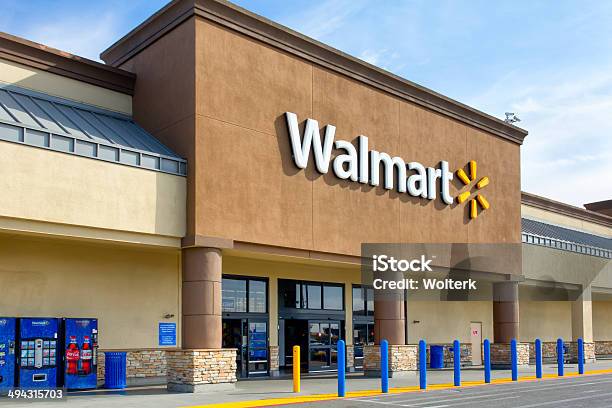 Walmart Store Exterior Stock Photo - Download Image Now - Wal-mart, Store, Supermarket