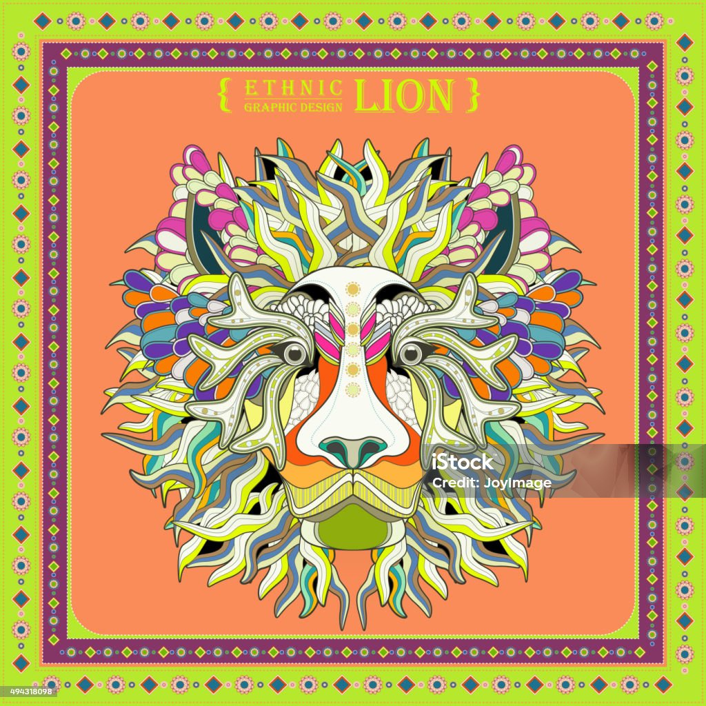 attractive lion head attractive lion head coloring page design in ethnic style 2015 stock vector