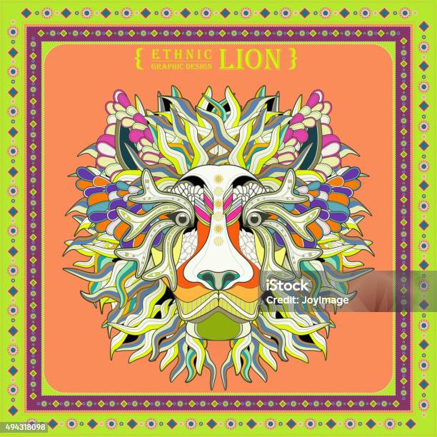 Attractive Lion Head Stock Illustration - Download Image Now - 2015, Abstract, Animal