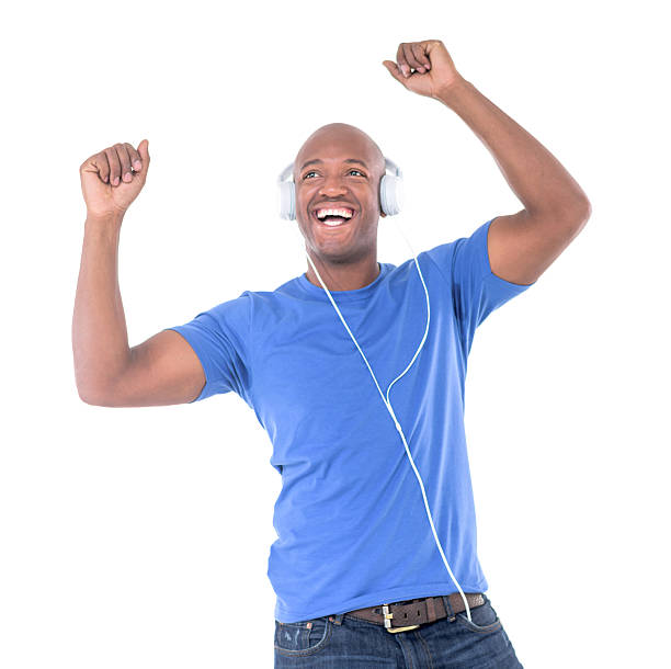 istock Man having fun listening to music and dancing 494319186